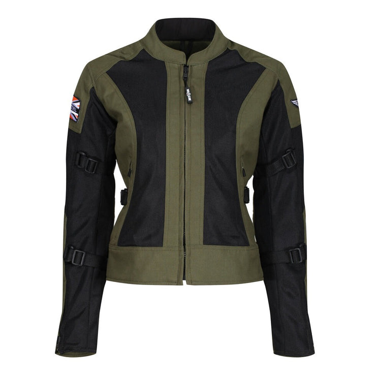 MotoGirl Jodie Mesh Jacket - Khaki Green