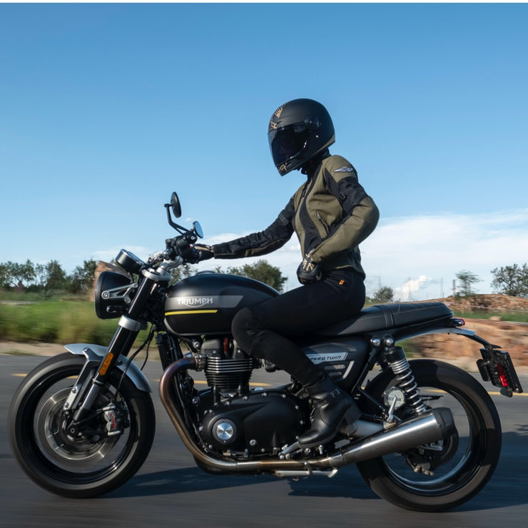 MotoGirl Jodie Mesh Jacket - Khaki Green