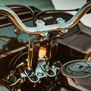 OG Dual Risers Chrome Top Clamps on an Harley Davidson CVO
