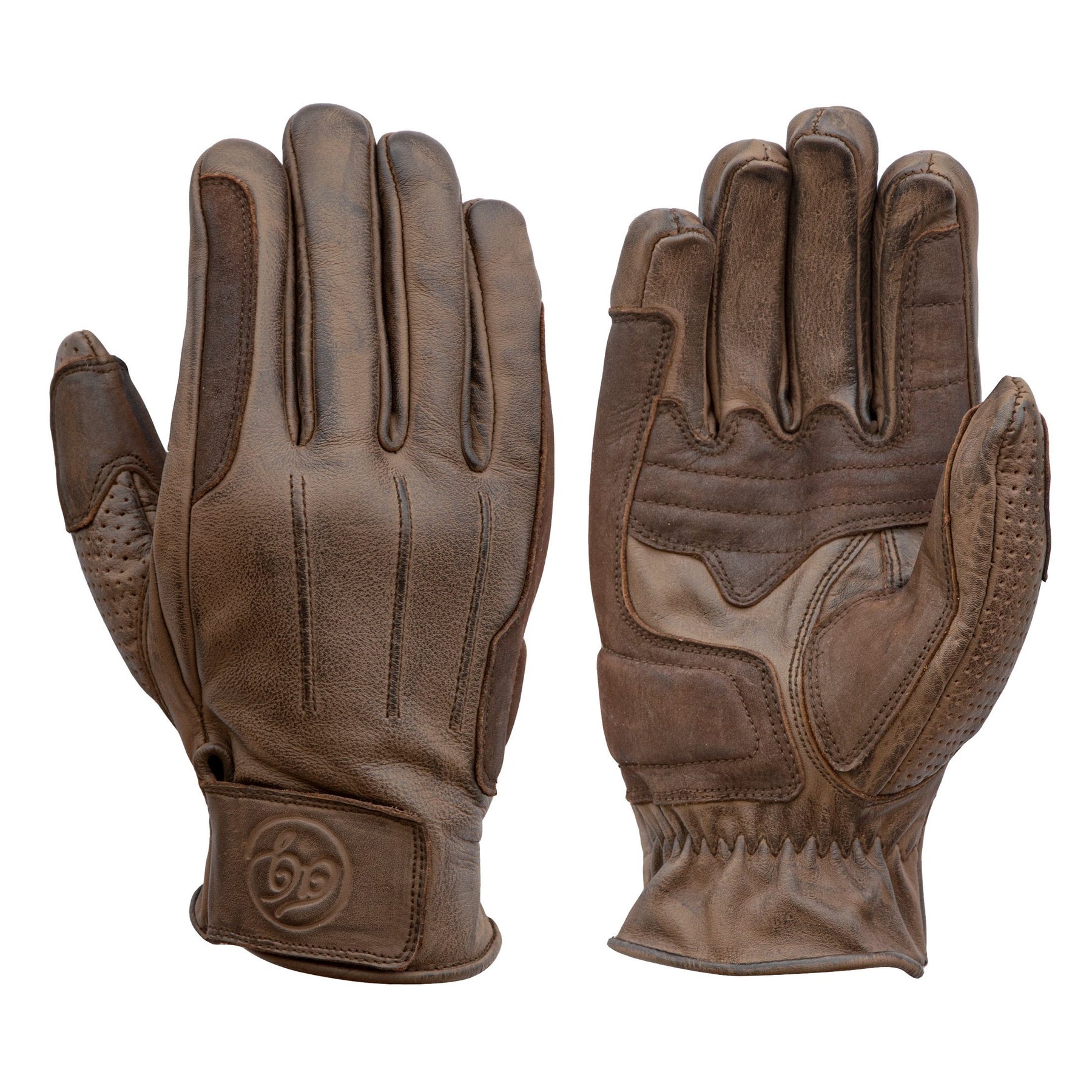 Age of Glory Rover Waxed Brown CE Leather Motorcycle Gloves