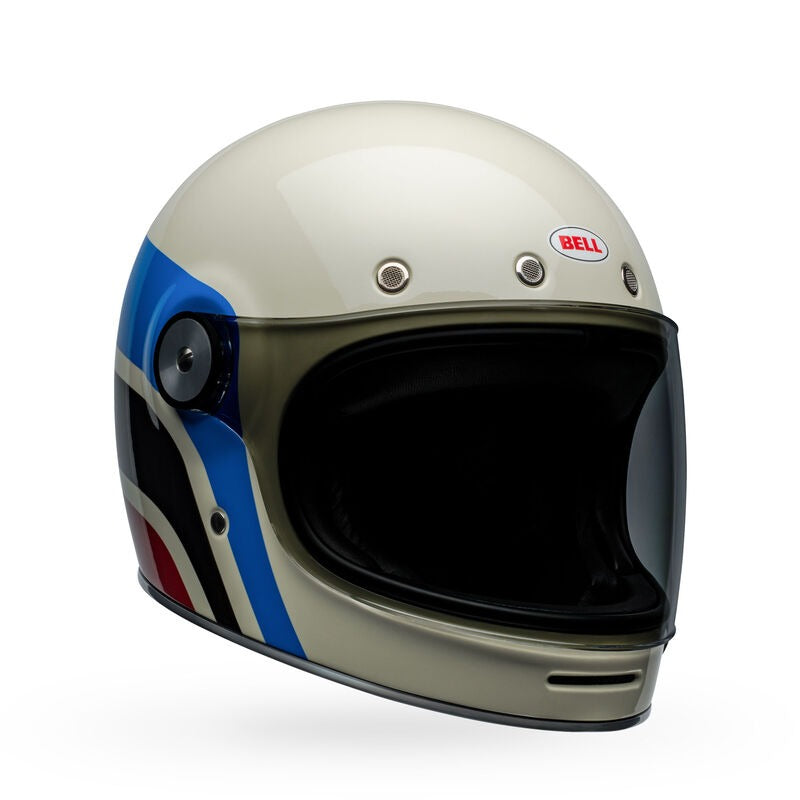 Bell Bullitt - Speedway Gloss Vintage White/Blue – Perth County Moto