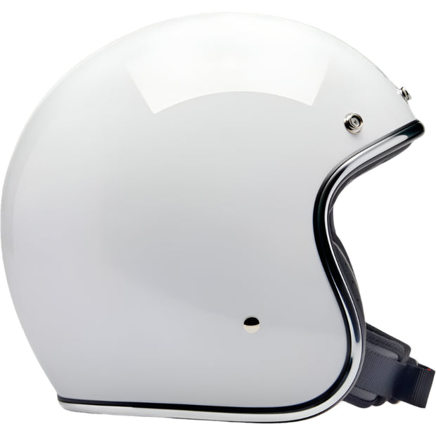 biltwell bonanza 3/4 motorcycle helmet in gloss white