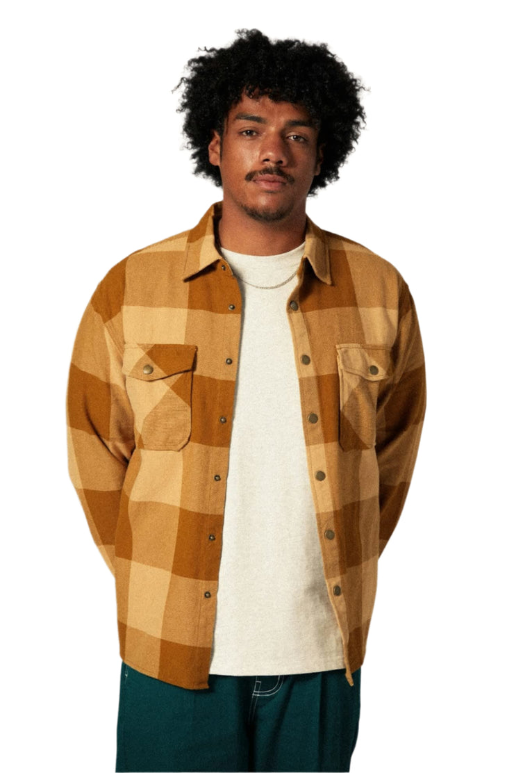 Brixton Selden Flannel Washed Copper/Curry Buffalo