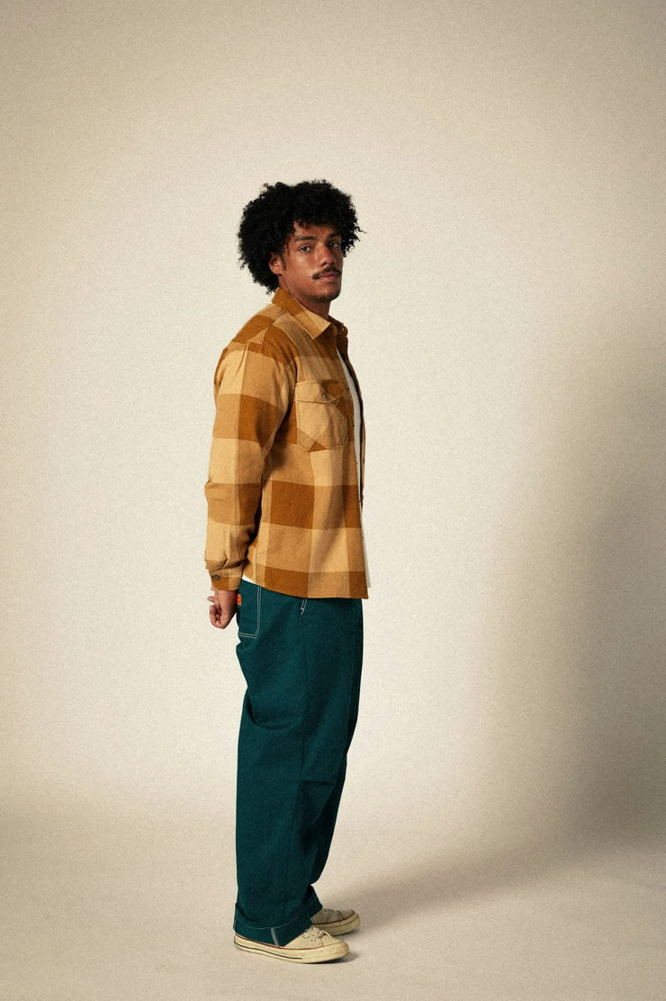 Brixton Selden Flannel Washed Copper/Curry Buffalo