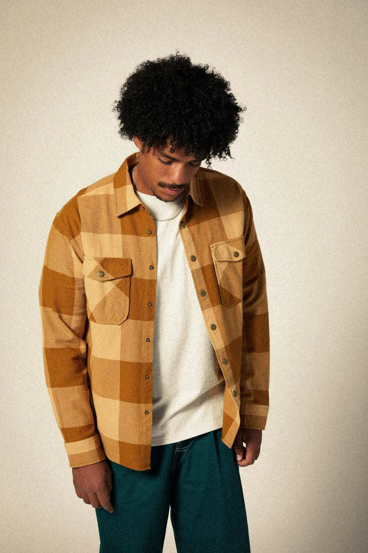 Brixton Selden Flannel Washed Copper/Curry Buffalo