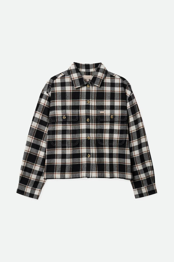 CLOSEOUT - Brixton Womens Bowery Lightweight Flannel - Black/Off White