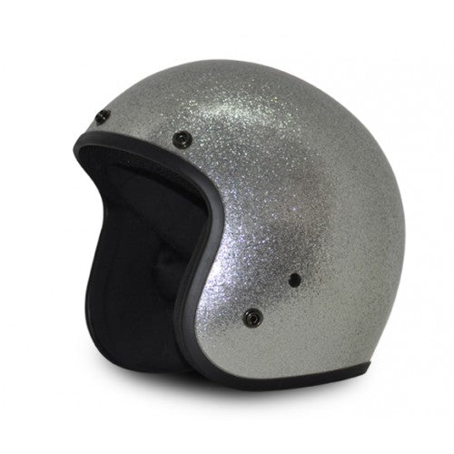 Classic 3/4 Low Profile Helmet - Silver Metal Flake
