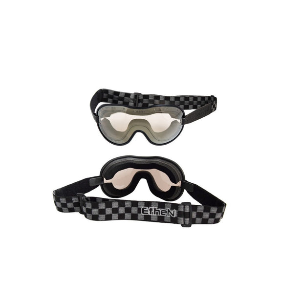 Ethen Cafe Racer Goggles - Black/Grey Checker Photochromatic Lens