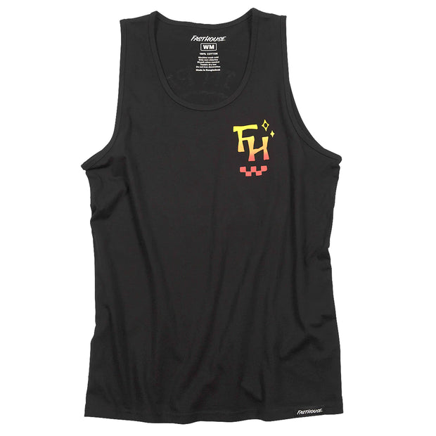 mens-black-tank-top-with-yellow-font-front
