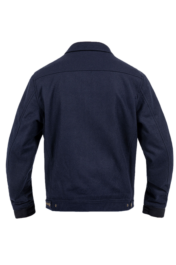 back of wool motorcycle jacket