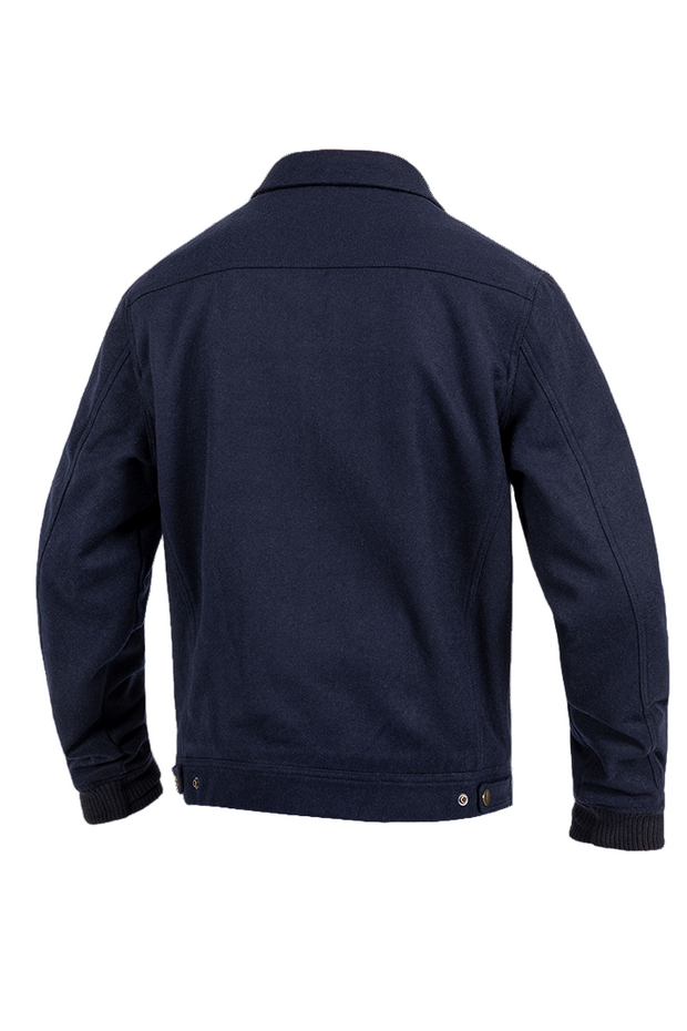 Wool Motorcycle Jacket Navy