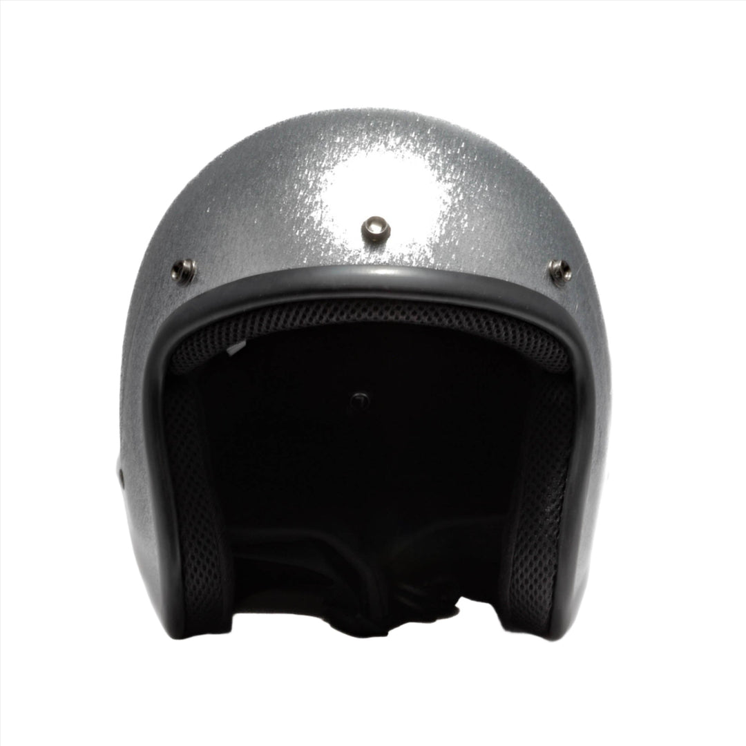 billet silver motorcycle helmet Classic 3/4 Low Profile Helmet