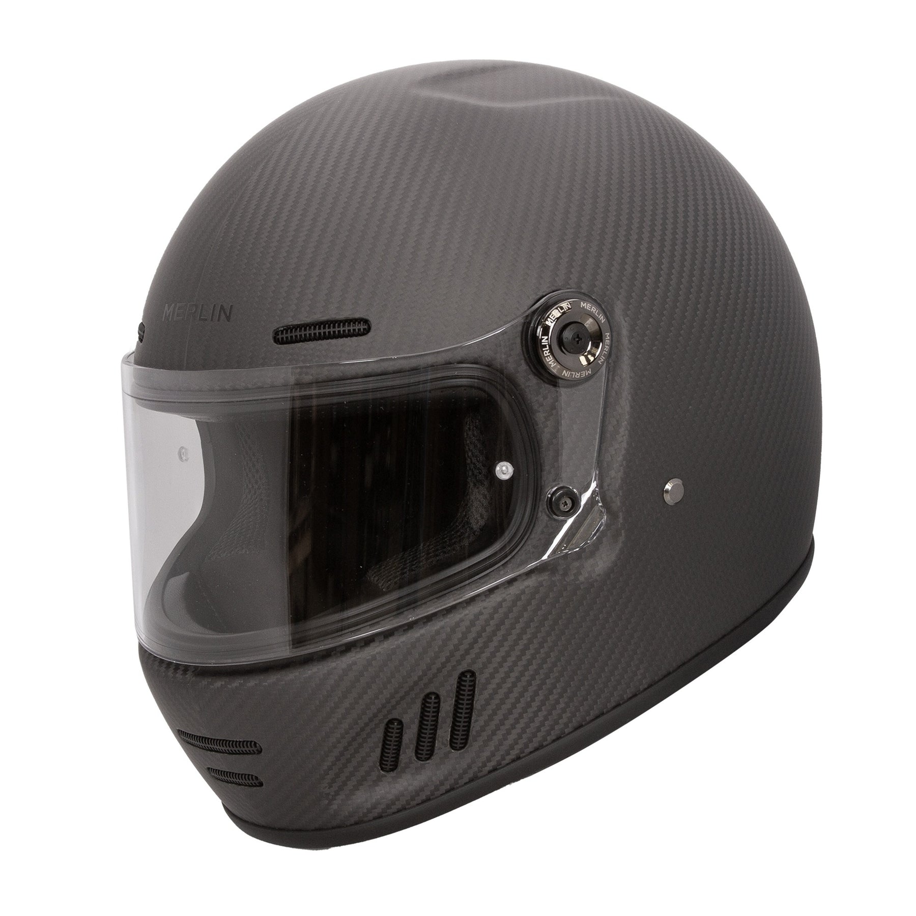 Merlin Revival Carbon Full Face Helmet — Matte Carbon