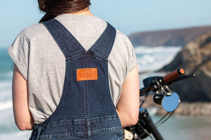 MotoGirl Daisy Dungaree Riding Pants - Blue