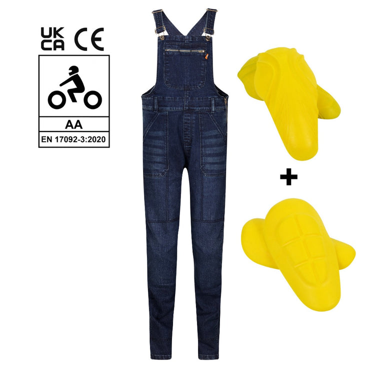 MotoGirl Daisy Dungaree Riding Pants - Blue
