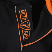 MotoGirl Helmet Hoodie - Black/Orange