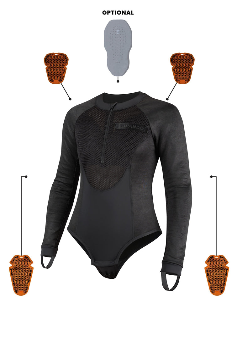 Pando Moto BIA BLACK – Women’s Protective Motorcycle Base Layer / Bodysuit