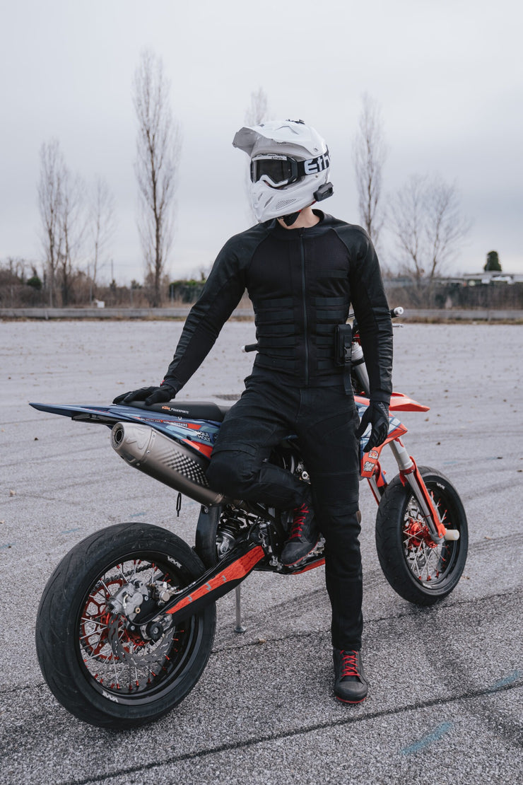 Pando Moto COMMANDO UH BLACK Men’s Light-Weight Motorcycle Jacket