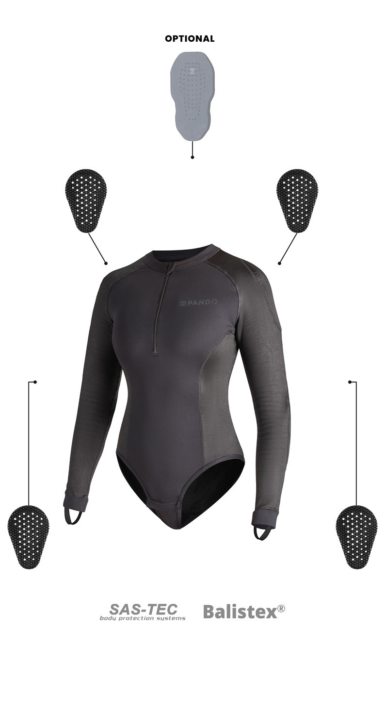 Pando Moto Shell WW Black 02 | Women's CE-AA Armored Base Layer