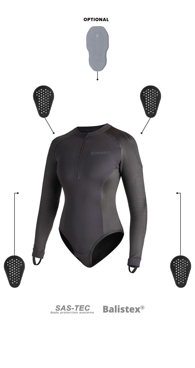 Pando Moto SHELL WW BLACK 02 – Protective motorcycle base layer / body