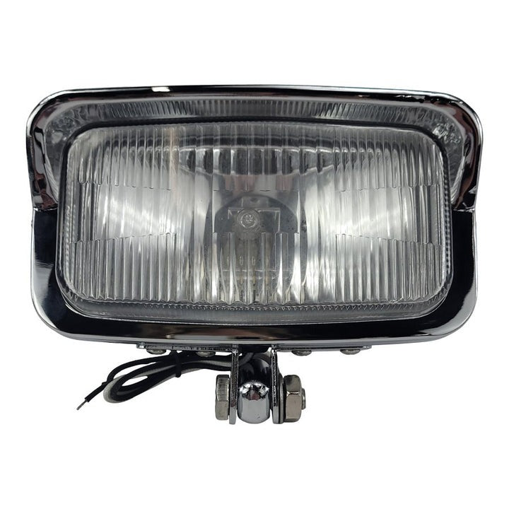 Moto Iron Rectangle Chopper Headlight - Clear