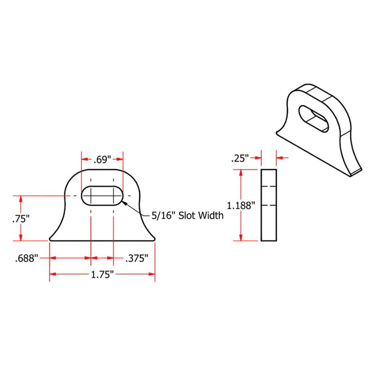 TC Bros Weld On Steel Mounting Tab Style 9