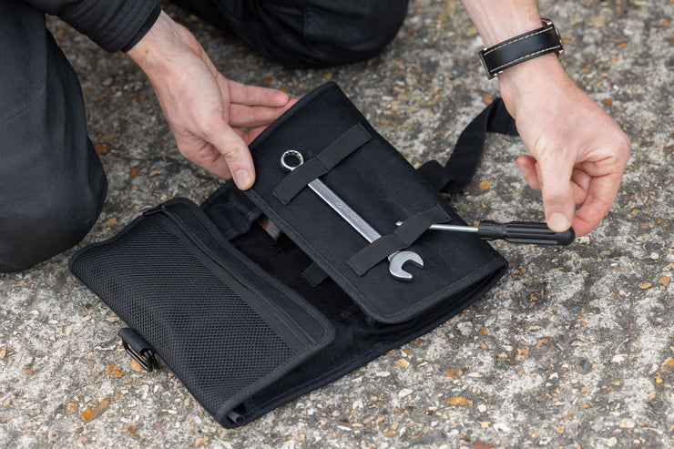 wentworth moto shakedown tool roll waxed canvas with tools