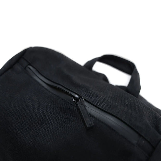 wentworth moto sidekick waxed canvas motorcycle backpack top pocket