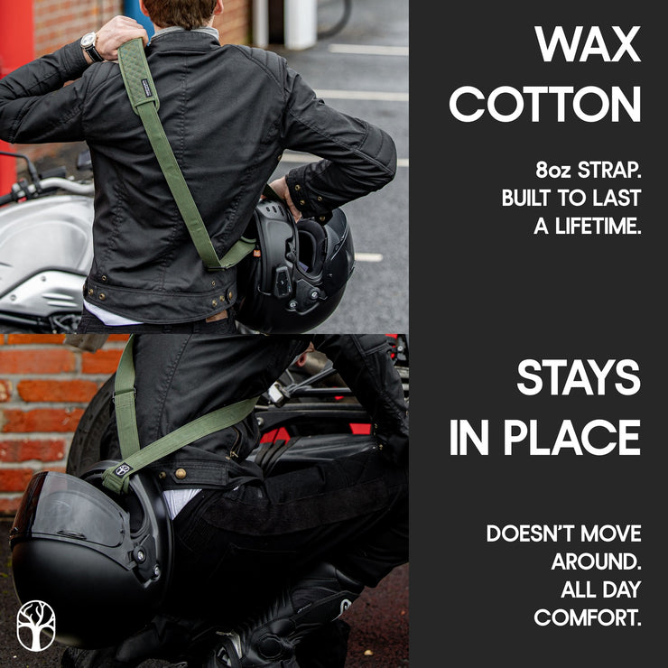 Wentworth Moto Sling helmet carry strap in olive