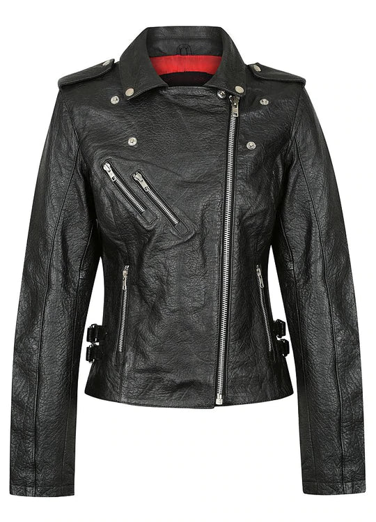 womens traditional leather motorcycle jacket