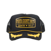 Perth County Moto Lifestyle Badge Trucker - Black/Gold