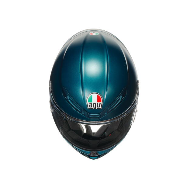 agv-k6-s-motorcycle-helmet-in=petrolio-green-top-view