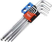 Bikeservice 9PC Magnetic Ball Point Hex Key Set