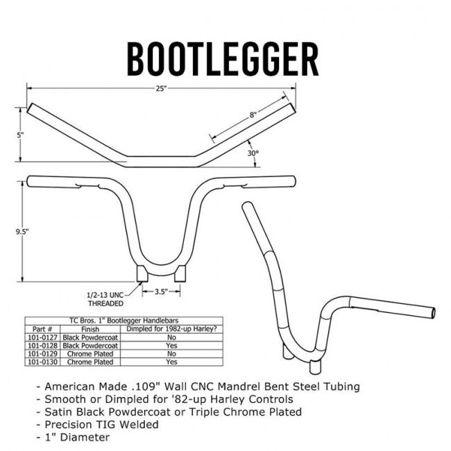 TC Bros. 1" Bootlegger Handlebars