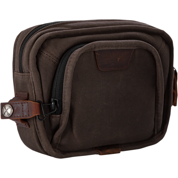 Burly Brand Handlebar Bag - Dark Oak Waxed Cotton