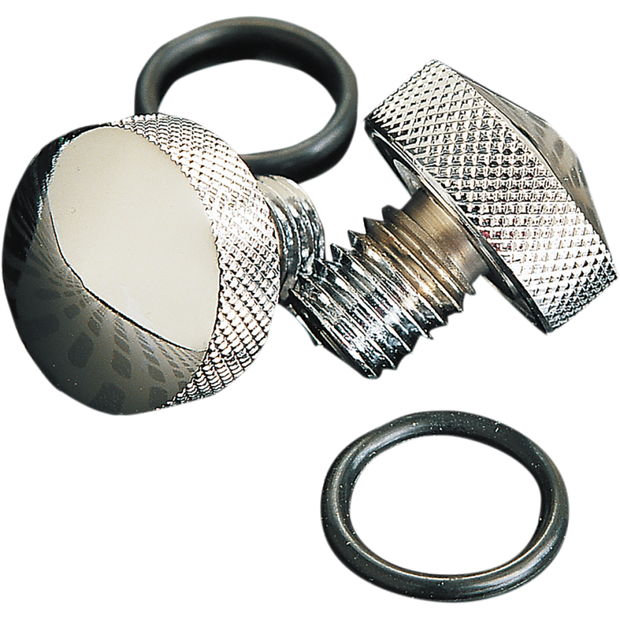 Drag Specialties FXST and FLST Knurled Seat Bolt Kit - Chrome