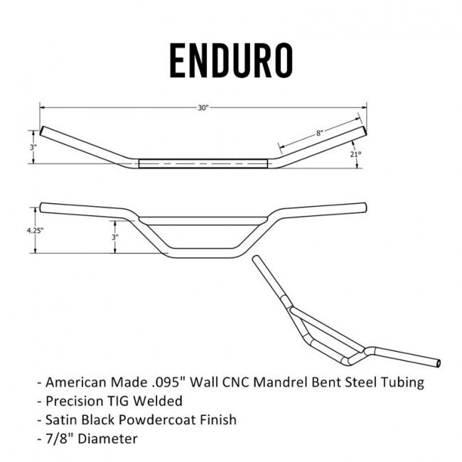 TC Bros. 7/8" Enduro Handlebars - Black