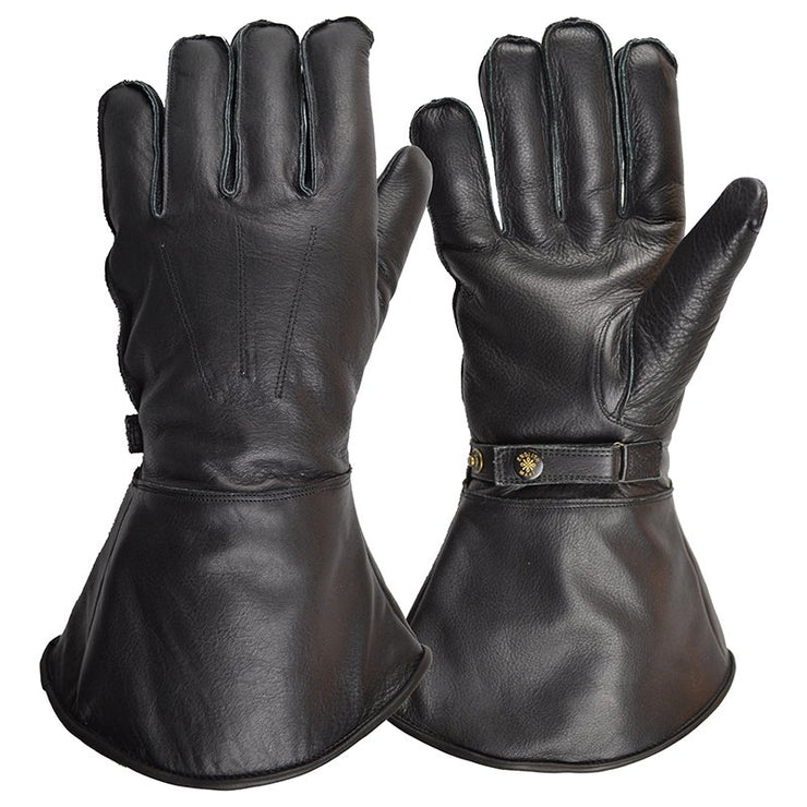 Goldtop England Sheepskin Lined Gauntlet - Black