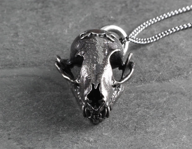 Bat Skull Necklace Silver Perth County Moto