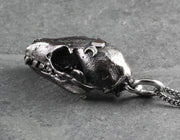 Bat Skull Necklace - Silver