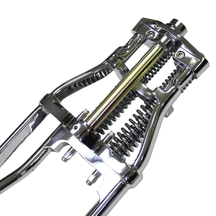 Moto Iron Wishbone Springer For Harley Davidson Dyna 91-17 & Sportster 04-Up - Chrome