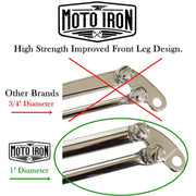 Moto Iron Wishbone Springer For Harley Davidson Dyna 91-17 & Sportster 04-Up - Chrome