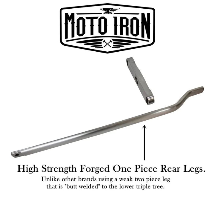 Moto Iron Wishbone Springer For Harley Davidson Dyna 91-17 & Sportster 04-Up - Chrome