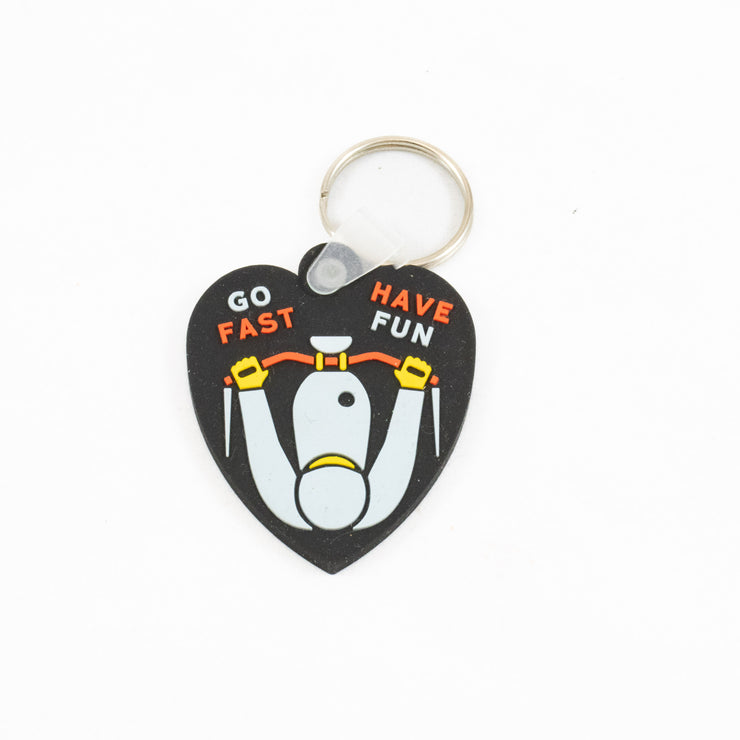 Go Fast Heart Rubber Keychain