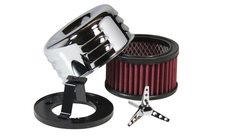 TC Bros. Chrome Louvered Air Cleaner for HD CV Carbs & EFI