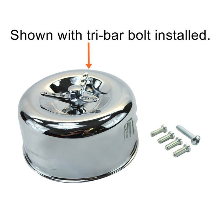 TC Bros. Chrome Louvered Air Cleaner for HD CV Carbs & EFI