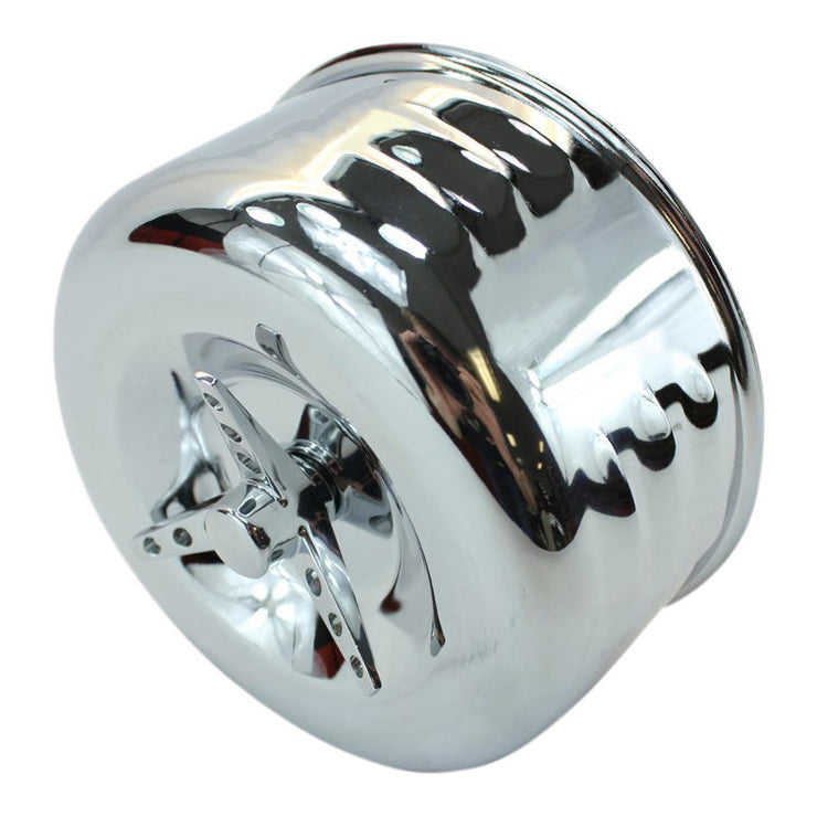 TC Bros. Chrome Louvered Air Cleaner for HD CV Carbs & EFI
