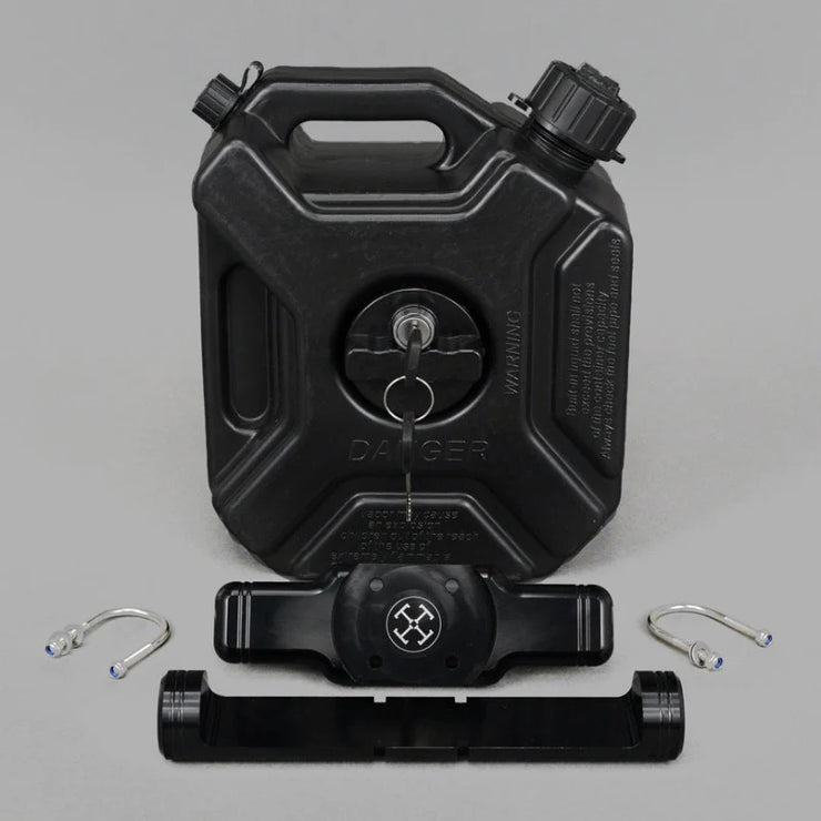 TJ Brutal Customs 3L Lockable Jerry Can and Sissy Bar Mount - Black