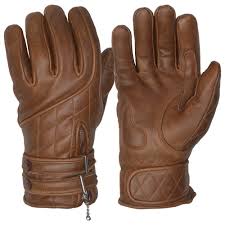 Goldtop England Quilted Cafe Racer Gloves - Waxed Brown