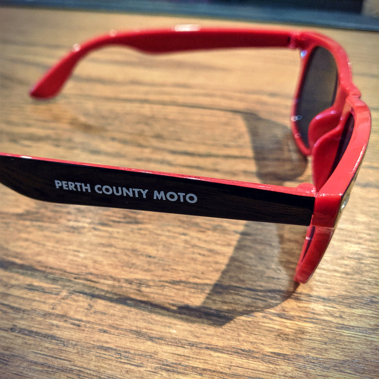 Perth County Moto Sunglasses - Black/Red